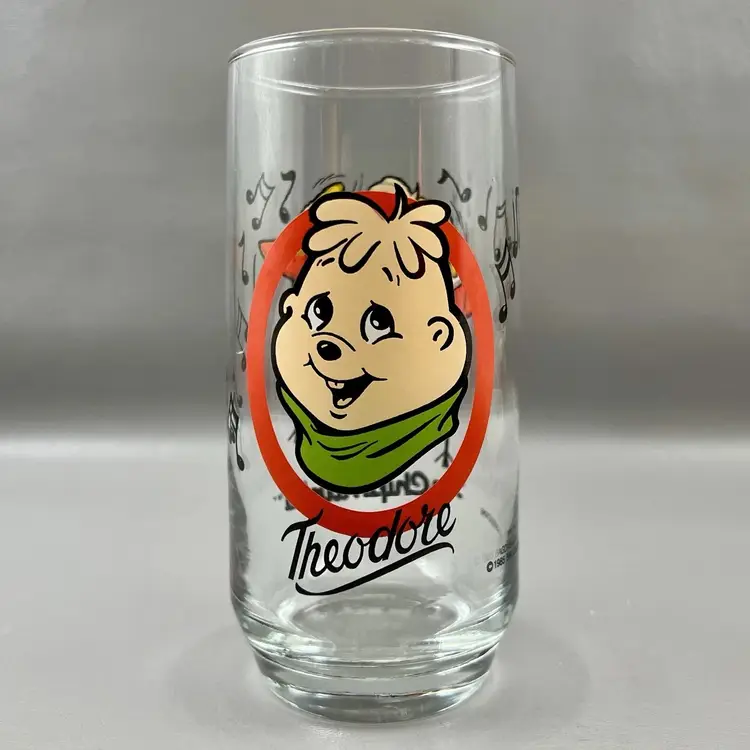 Vintage Theodore Chipmunks Drinking Glass Bagdasarian Productions 1985