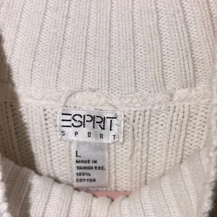 Esprit Cotton Ribbed Turtleneck Sweater