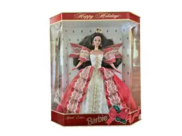 1997 Special Edition "10th Anniversary " Happy Holidays/Green Eyes Barbie 17832