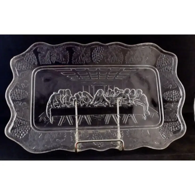 EAPG Last Supper Clear Glass Plate. (1-273)