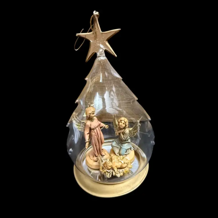 Vintage Fontanini Blown Glass Ornament Angels & Jesus 90th Anniversary - Christmas Decoration