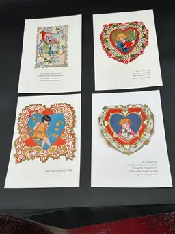 Sweet Vintage early 1900s Valentines Lot Of 4