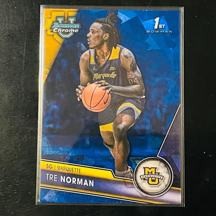 Tre Norman 1st Bowman Chrome Basketball Prospect Card Marquette