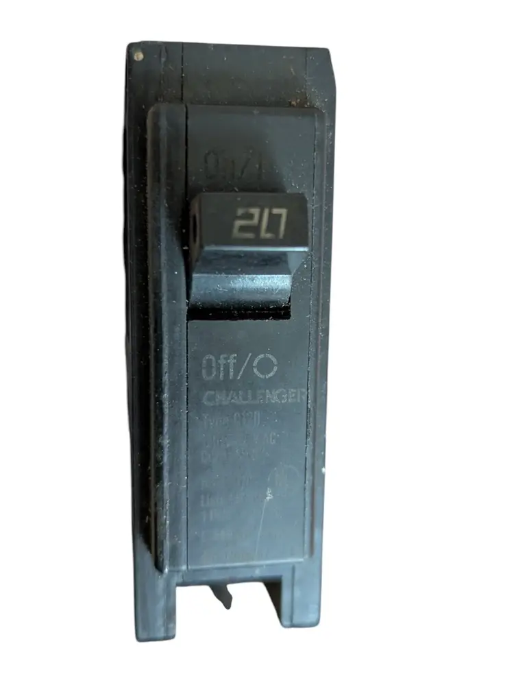 Challenger 20 Amp Circuit Breaker On Off Snap In Type C120 Black 120/240 VAC Electrical