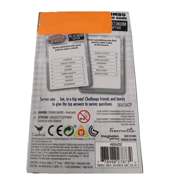 Family Feud Jumbo Card Game Platinum Edition New