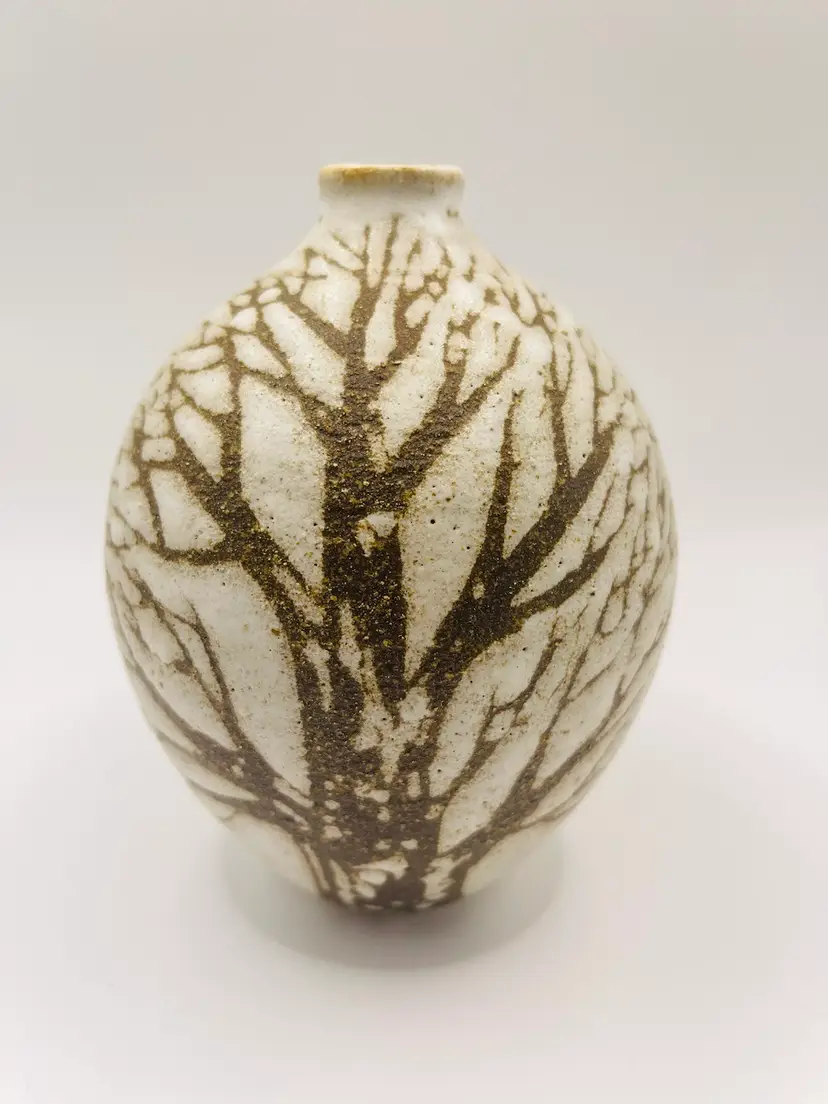 Signed Andersen Design Brown Tree PotteryVase