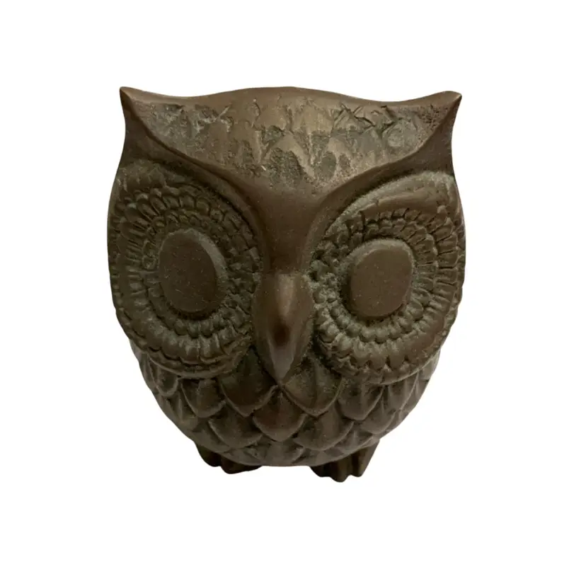 Vintage Brass Owl Figurine/Paperweight 3” x 2.75”