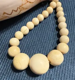 Antique Fossilized White Beads