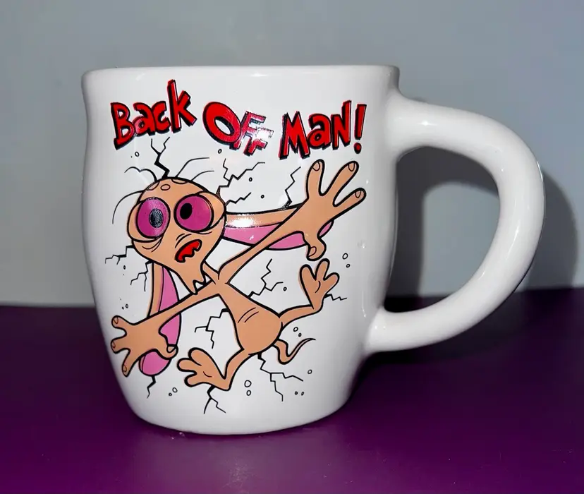 1992 Dakin Ren And Stimpy Mug “Back Off Man” Nickelodeon