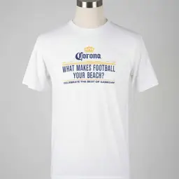 Corona Beer T-Shirt White Size XL Short Sleeve Football Beach Party Cinco de Mayo