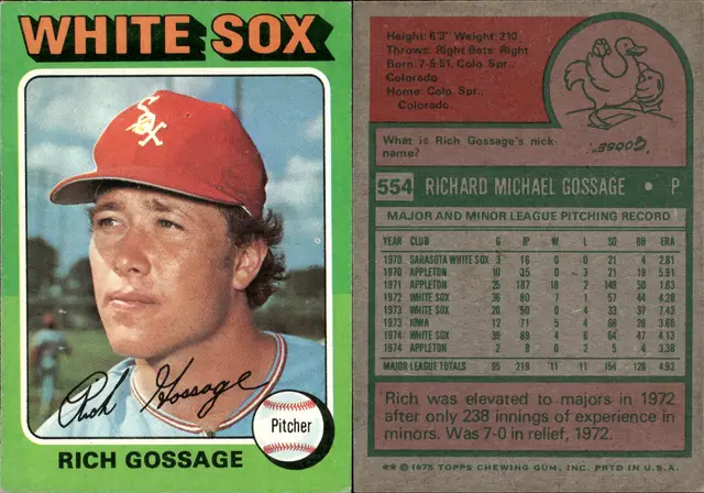 Goose Gossage Vintage Lot of 22 Baseball Cards CC-19