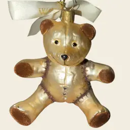 *RARE* WATERFORD CLASSIC FLOCKED TEDDY BEAR ORNAMENT CHRISTMAS HOLIDAY HEIRLOOMS