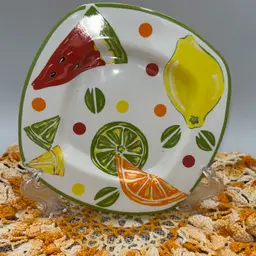 **PARTYLITE "Summerfest" Painted Porcelain Candle Holder For Pillar Candle