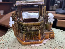 Vintage McCoy Wishing Well Planter w/Chain “Oh Wishing Well Grant A Wish To Me” 1940’s-50’s