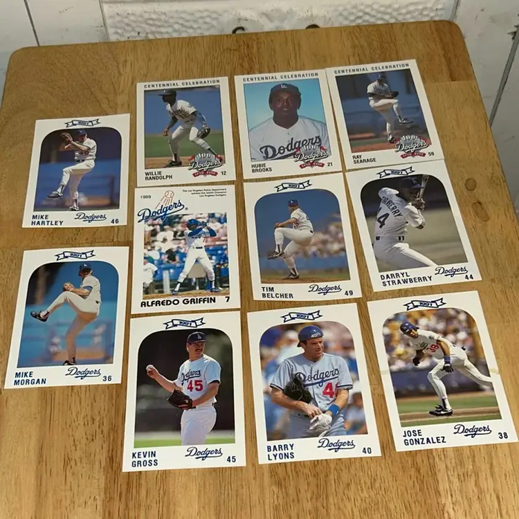 Lot Of 11 Los Angeles Dodgers Police Lapd Cards,1991