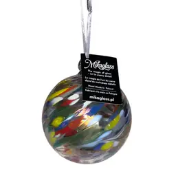 Polish Mika Glass Orb 4” Cadmium Glow