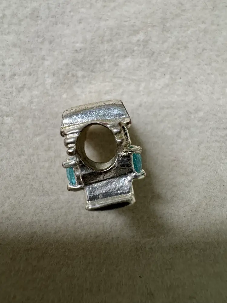 Bracelet Slider Charm DaVinci Little Boy Rhinestone & Enamel Silver Tone