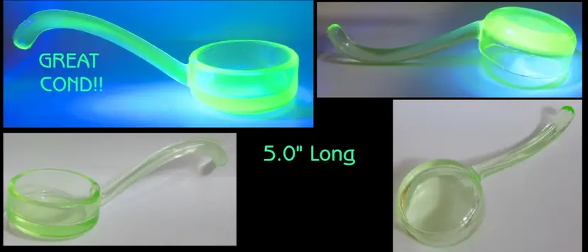 Vintage Depression Era Uranium Glass Ladle/Mayo Spoon