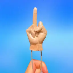 3.5” Peach Concrete Middle Finger Plant Stake