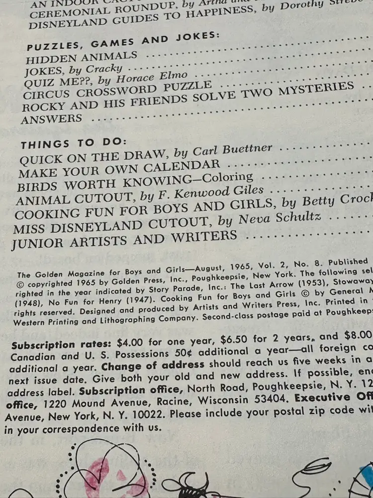 The Golden Magazine For Boys And Girls - August 1965 - Vintage Children's Activity Book