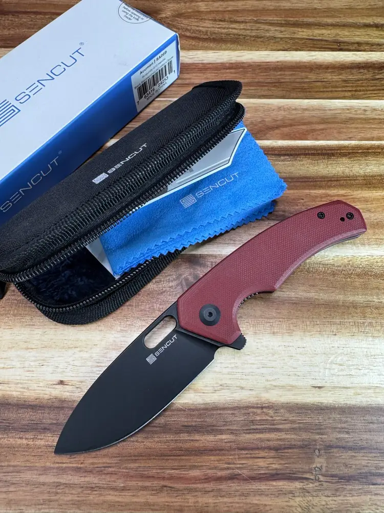 SENCUT Acumen Folding Knife 2.98" 9Cr18MoV Steel Drop Poin Blade G10 Handle