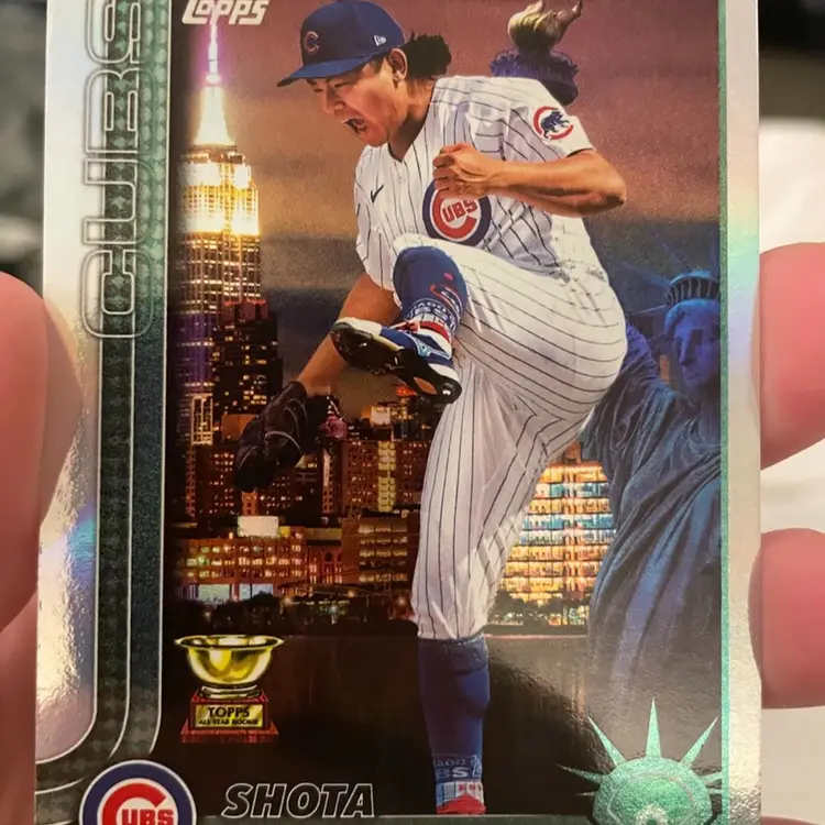 Shota Imanaga 2025 Topps Series 2 Big Apple Silver Foil Parallel - Chicago Cubs
