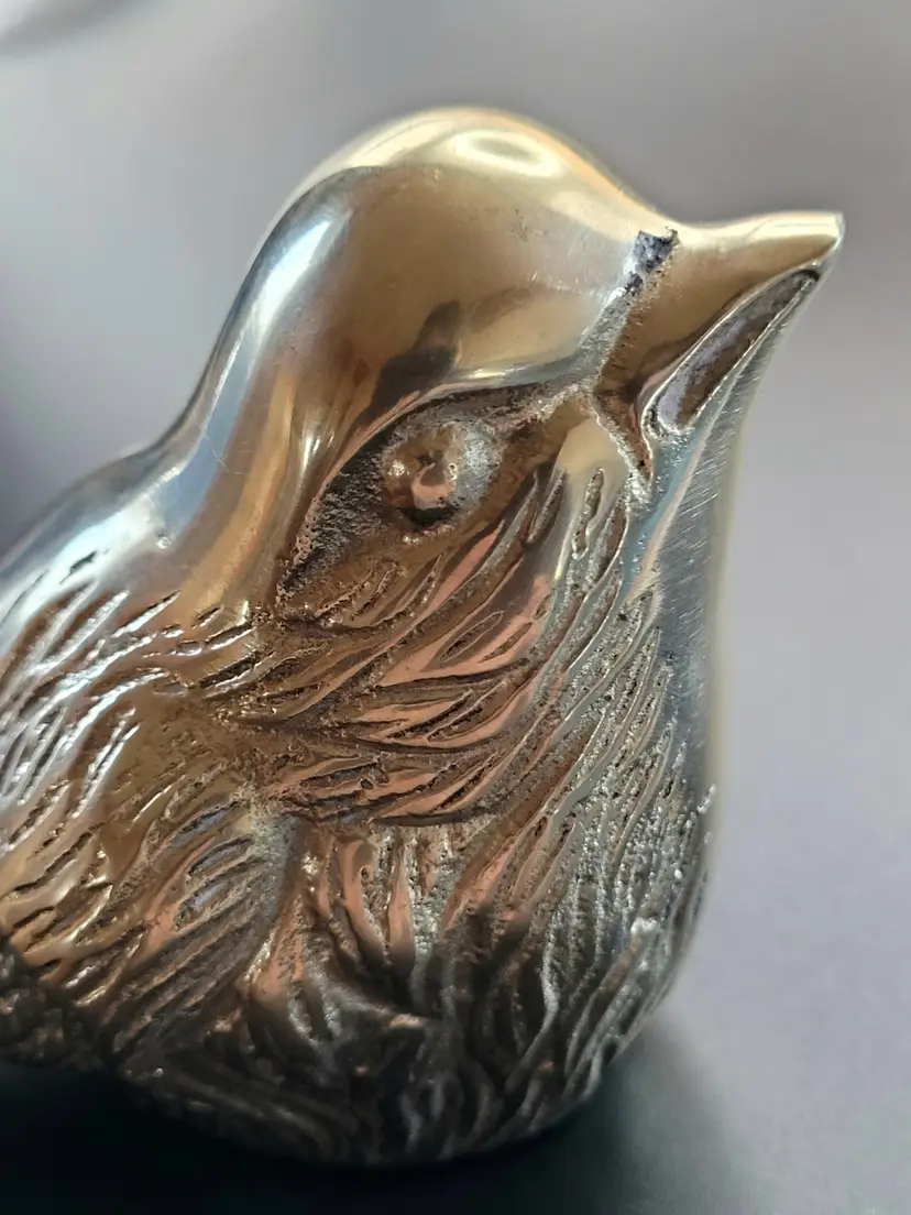 Lovely Vintage Solid Brass Sparrow Paperweight