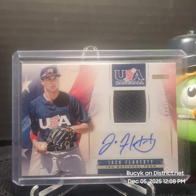 2013 Team USA Relic Auto - Jack Flaherty Detroit Tigers 53/125