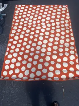 Orange + White Polka Dot Area Rug | 3x5 | Playful Retro Vibe 🧡