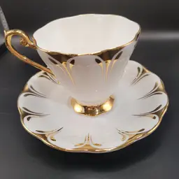 Royal Standard Bone China Made in England Gold/White Cup & Saucer