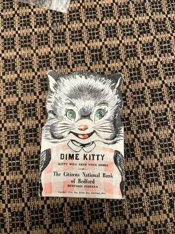 Vintage Dime Kitty, The Citizens National Bank Of Bedford, Indiana, Full Of Dimes 1970’s