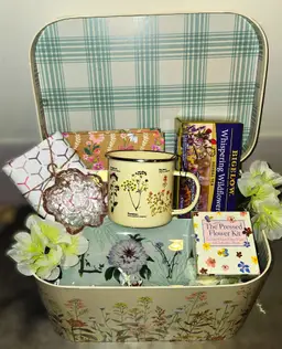 Flower Lovers Curated Gift Box With Candles, Pressed Flower Kit, Journal, Mug, Trinket Dish, More!