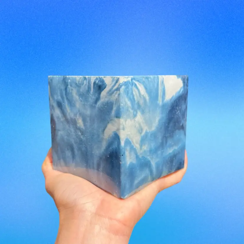 4β Ocean Wave Square Concrete Planter