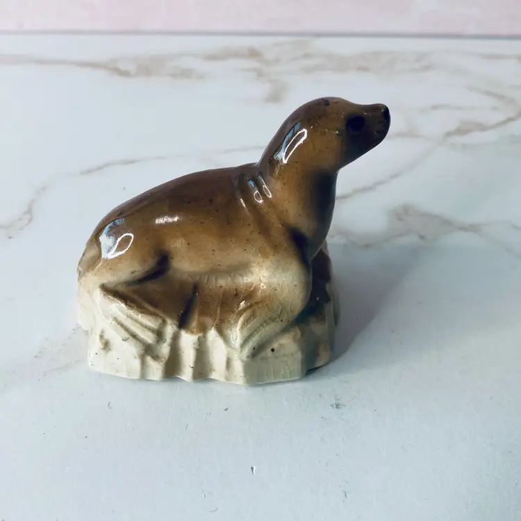 Vintage Japan Mini Seal/Walrus Porcelain Ceramic Figurine