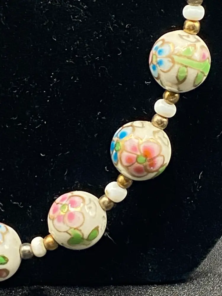 Vintage Cloisonné Beaded Necklace