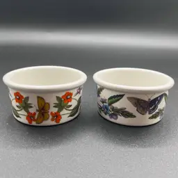 #10 Pair Of 1972 Portmeirion "The Botanic Garden" Floral Ceramic Ramekins