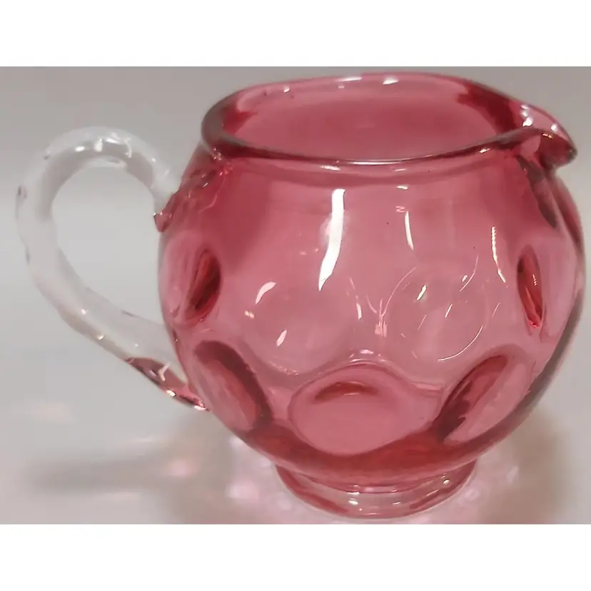 Vintage Cranberry Inverted Coindot Creamer