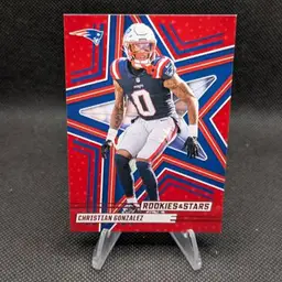 Christian Gonzales 2025 Panini Rookies & Stars Red #33 - New England Patriots