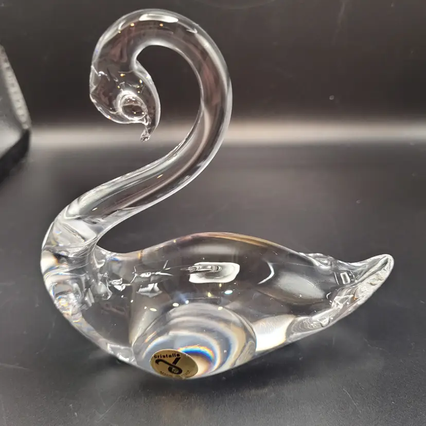 Cristalle 74% Crystal Made in Italy Clear Swan Figurine 4.5 x 4.5 inches