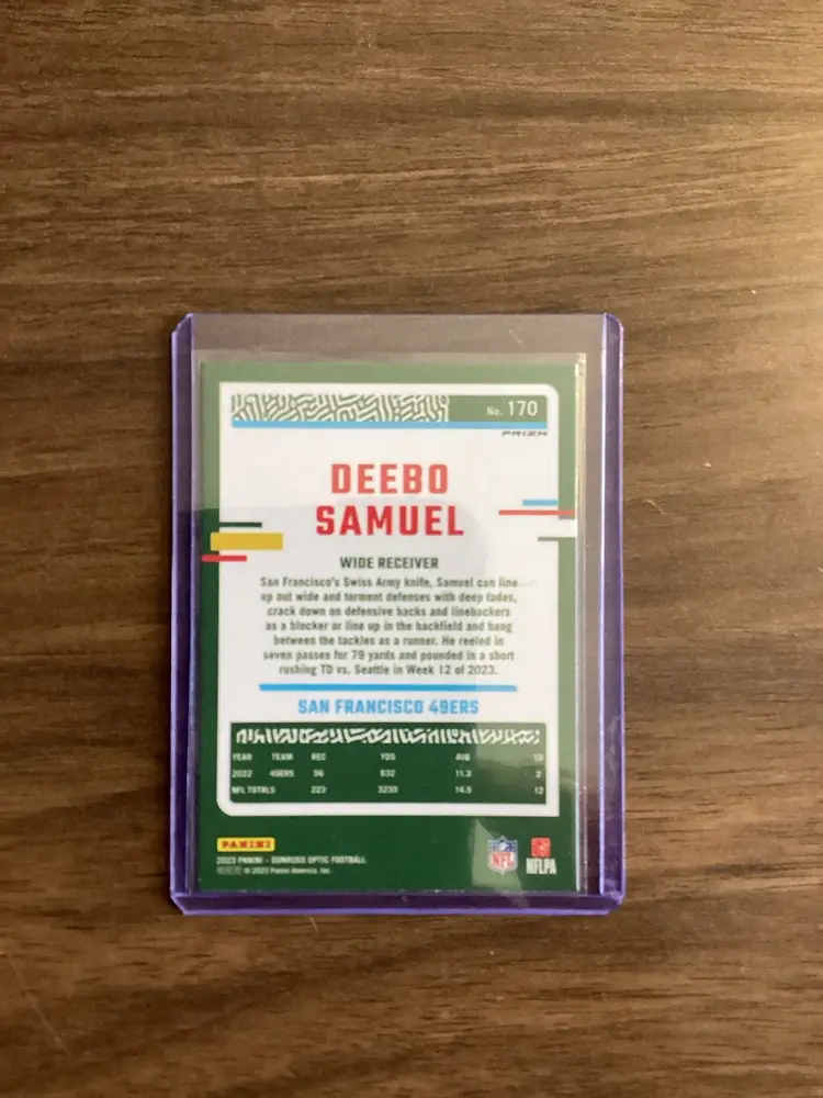 2023 Optic Deebo Samuel Blue Stars Emoji SP San Francisco 49ers - silver holo