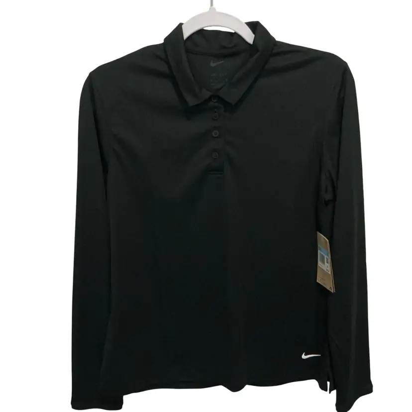 $60 Nike Women Long Sleeve DRI Fit Golf Shirt Medium New Black
