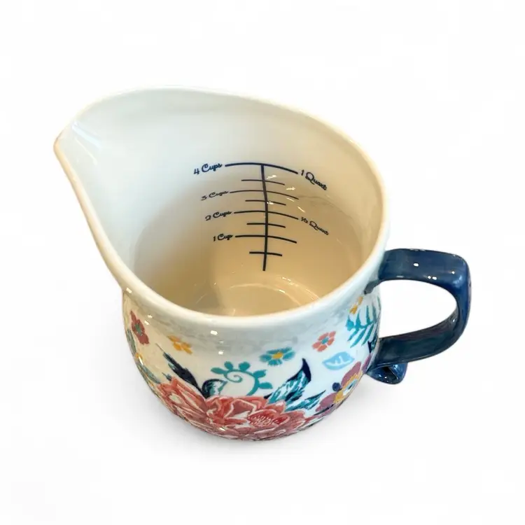 Pioneer Women Keepsake Floral 32oz. Ceramic Measuring Pitcher