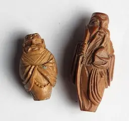 Vtg Chinese Carved Nut Sculptures Beads