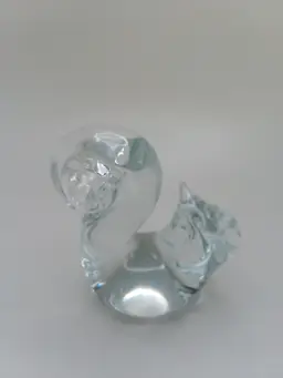 Small Squirrell  glass figurine, polished bottom no markings