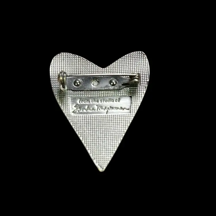 Heart Love Brooch Signed