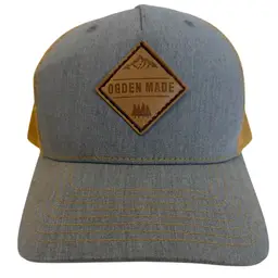 Ogden Made Leather Patch Mountain & Trees Logo Outdoors Trucker Style Snapback