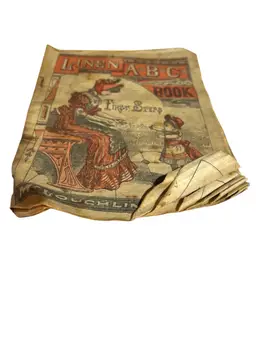 Antique 1899 linen ABC book 1st steps