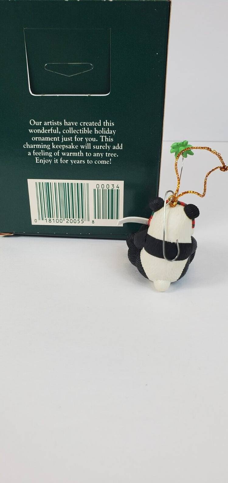 Vintage 1997 American Greetings Christmas Kiss Ornament Hersheys Panda AXOR-052