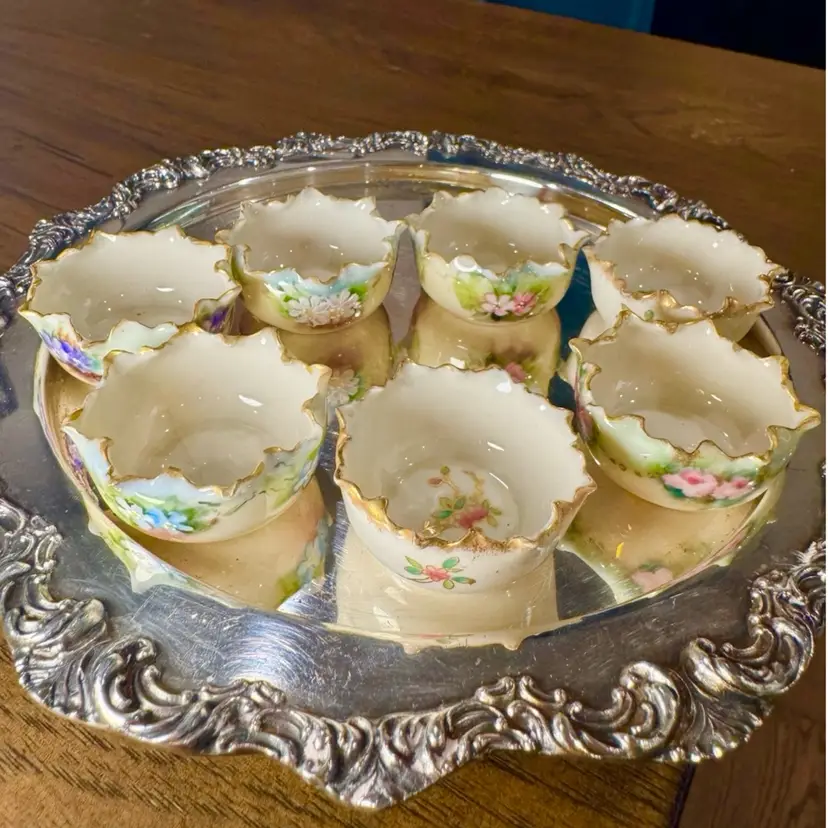 Set of 7, Belleek Willets Salt Cellars