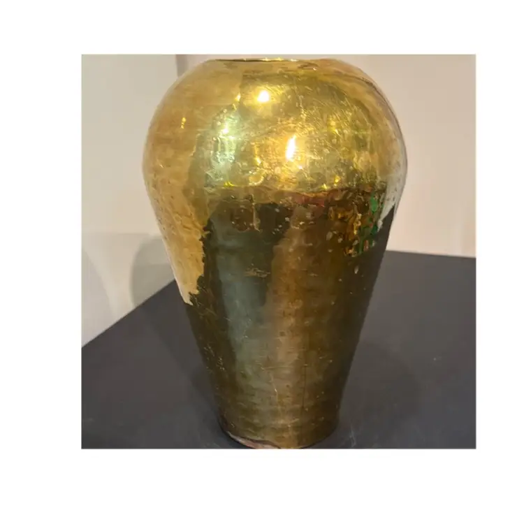 Large Hammered Brass Vase